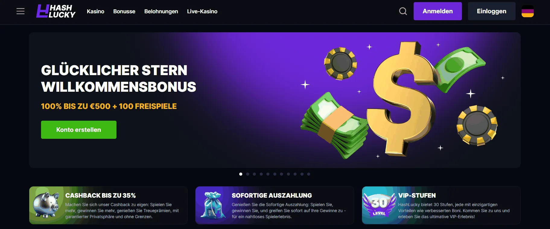 Hashlucky-startseite HashLucky Casino Startseite